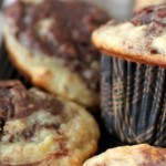 Chokolade muffins med nutella og banan