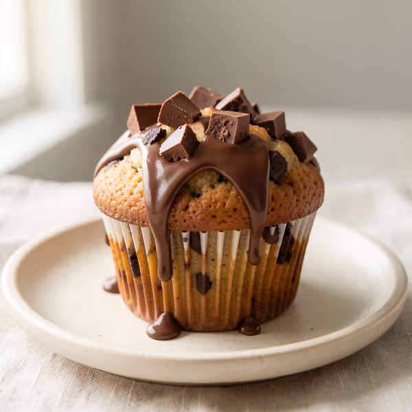 AI-genereret illustration: bananmuffins med chokolade