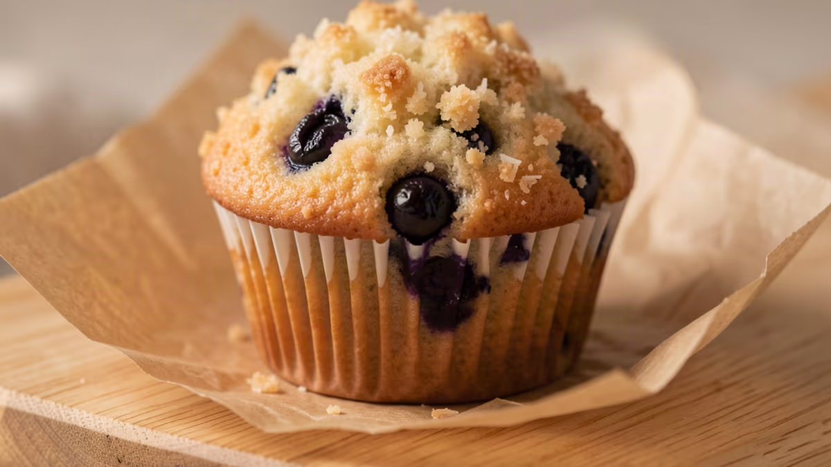AI-genereret illustration af blåbærmuffins