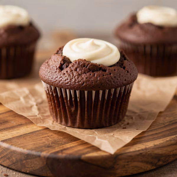 AI-genereret illustration: chokolade cheesecake muffins