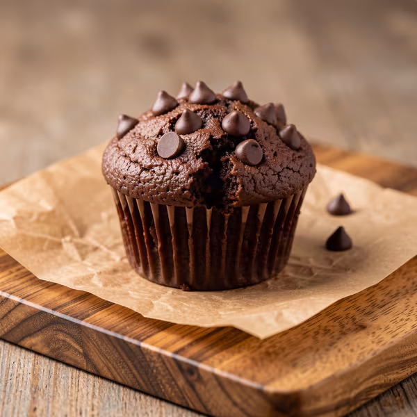 AI-genereret illustration: chokolade muffins med dobbelt chokolade