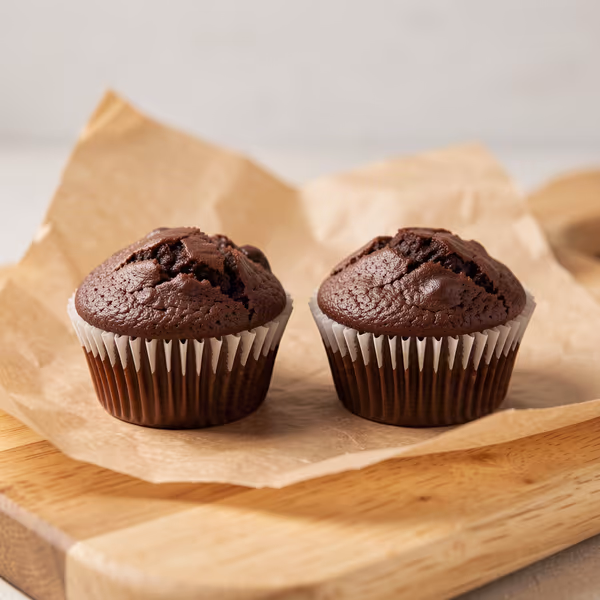 AI-genereret illustration: chokolade muffins til 2 personer